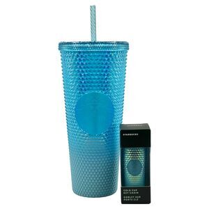 Starbucks Blue Ombre Studded 24 oz Tumbler & Keychain Set